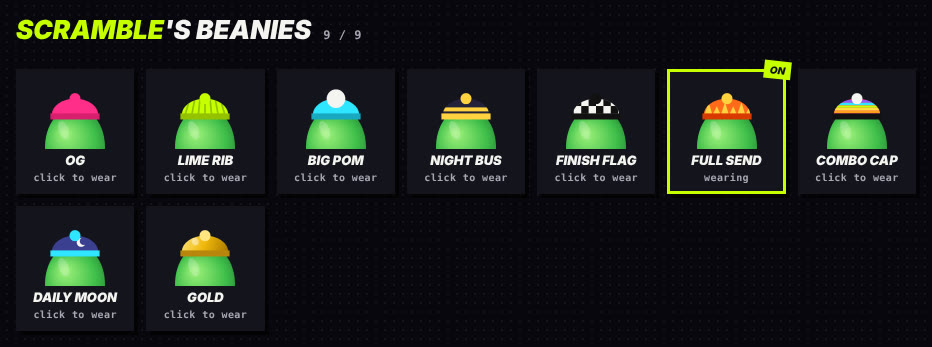 Scramble's locker: nine beanies, from the OG to Gold